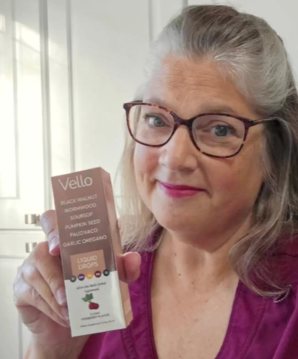 Customer holding the product
