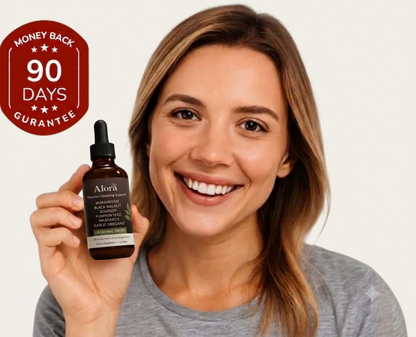 Smiling woman holding softgel