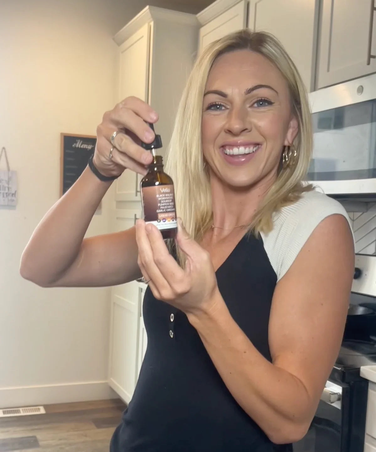 Customer holding the product