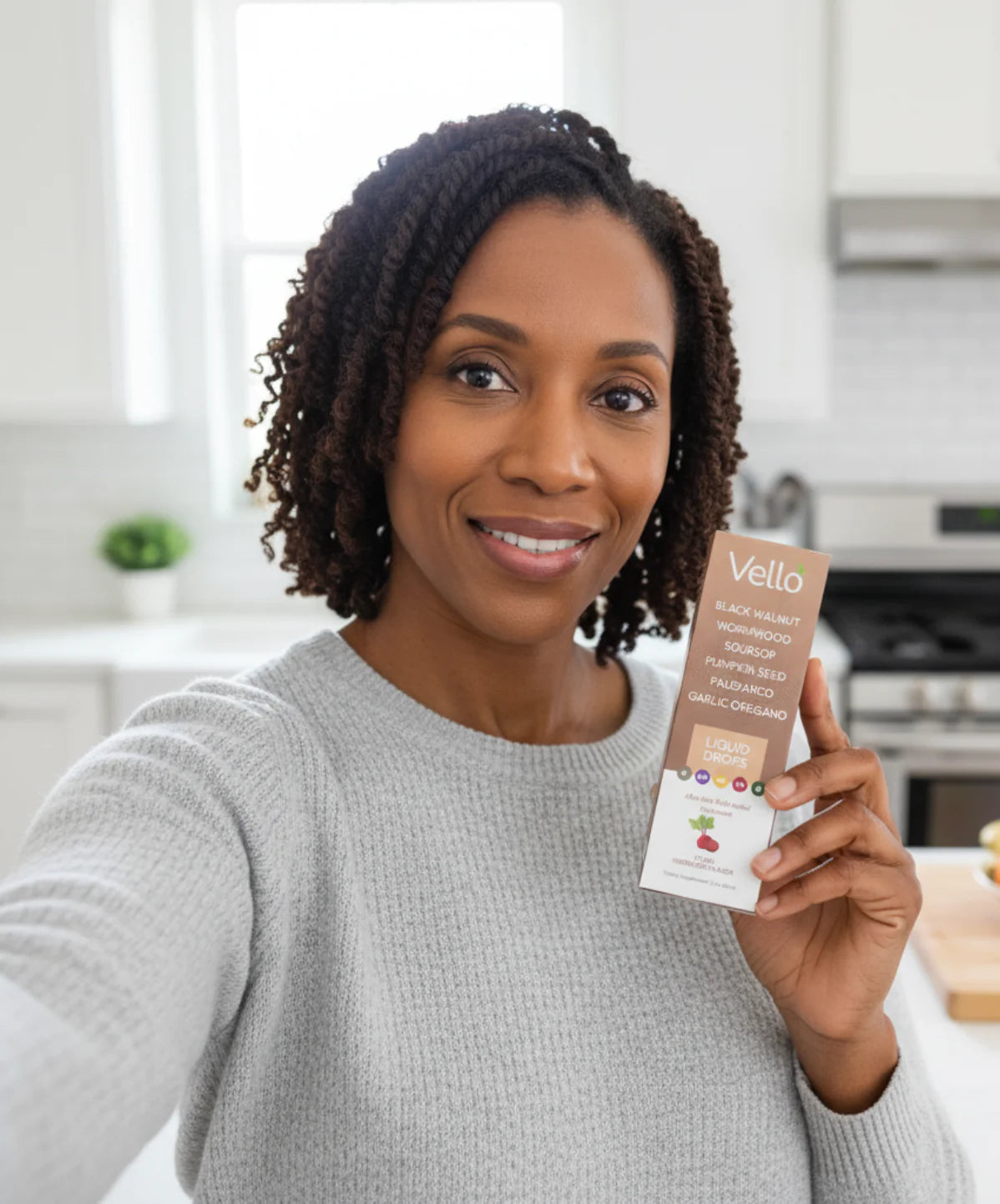 Customer holding the product