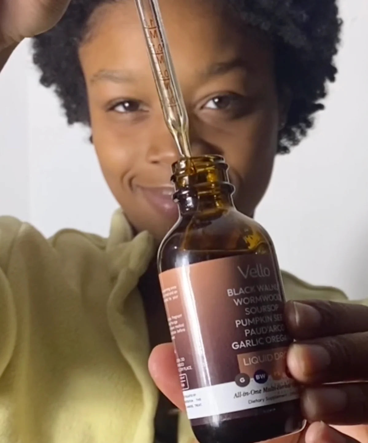 Customer holding the product